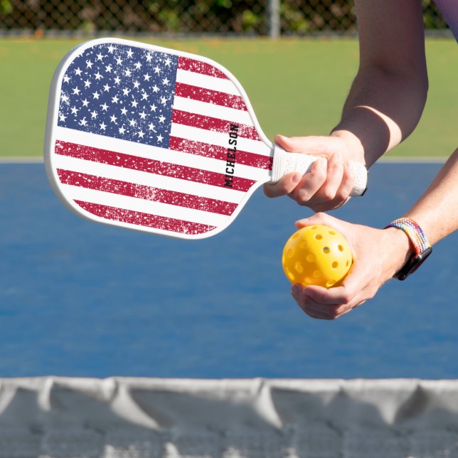 Personalised American Flag Pickleball Paddle (Insitu)