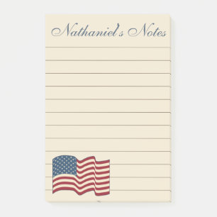 Personalised American Flag Post It Notes Gift