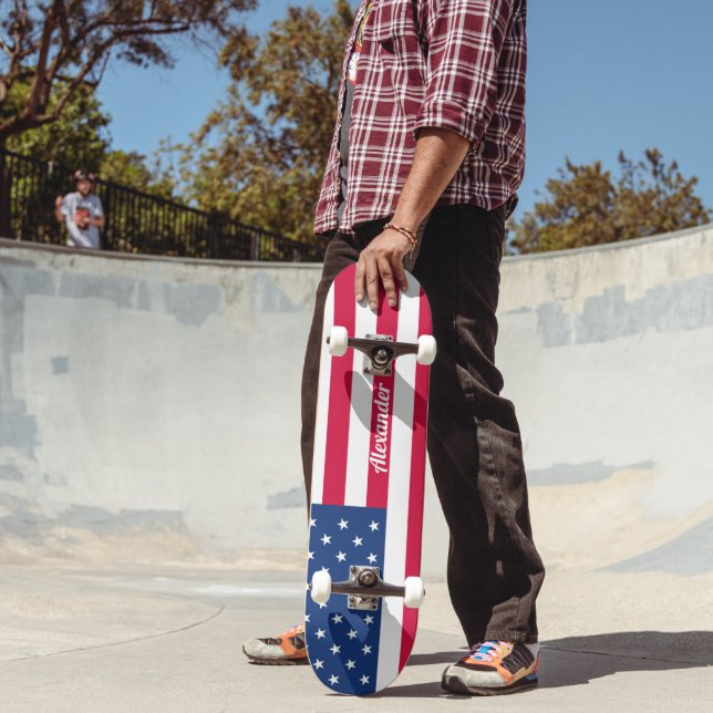 Personalised American Flag Skateboard (Outdoor 2)