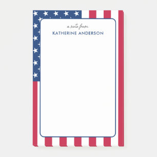 Personalised American Flag USA Post-it Notes