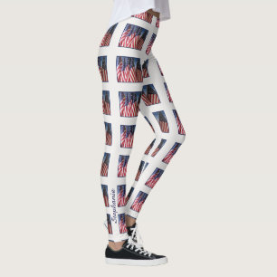 Personalised American Flags Leggings