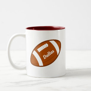 Personalised American Football Ball Two-Tone Coffee Mug