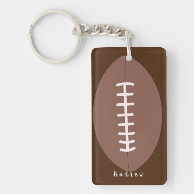 Personalised American football for team Key Ring (Front)