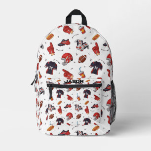 Personalised American football pattern Printed Backpack