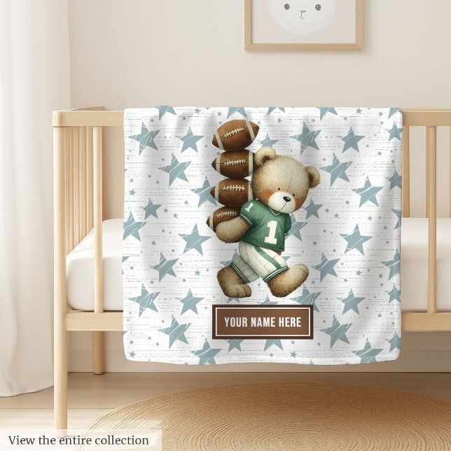 Personalised American Football Teddy Bear Blanket  (Personalized American Football Teddy Bear Blanket)