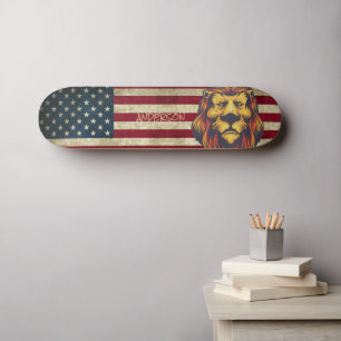 Personalised American Golden Lion Skateboard