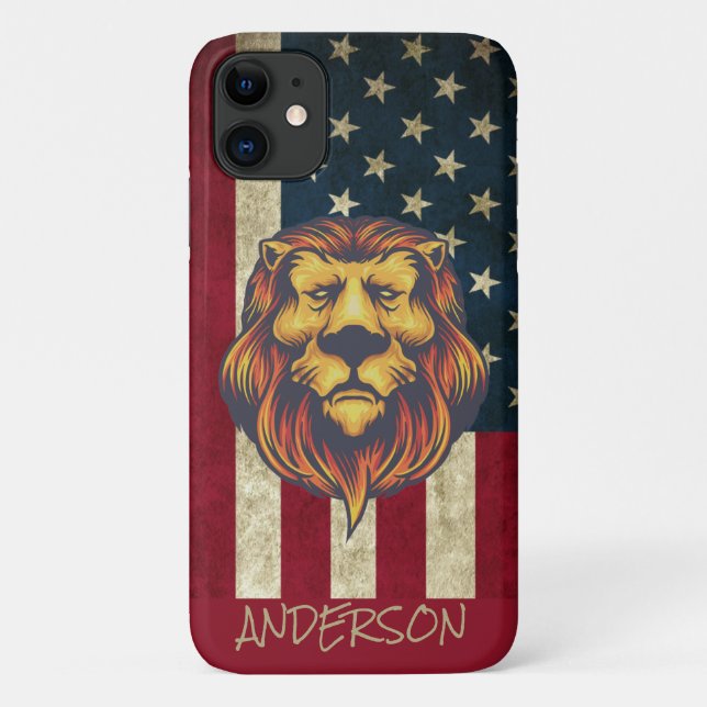 Personalised American Golden Lion Skateboard Case-Mate iPhone Case (Back)