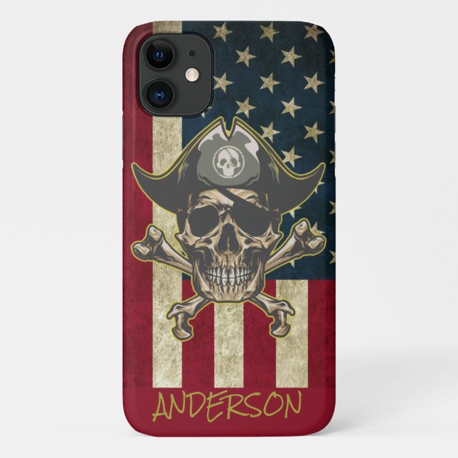Personalised American Golden Skull Case-Mate iPhone Case (Back)