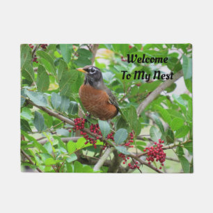 Personalised American Robin -Backyard Bird Doormat