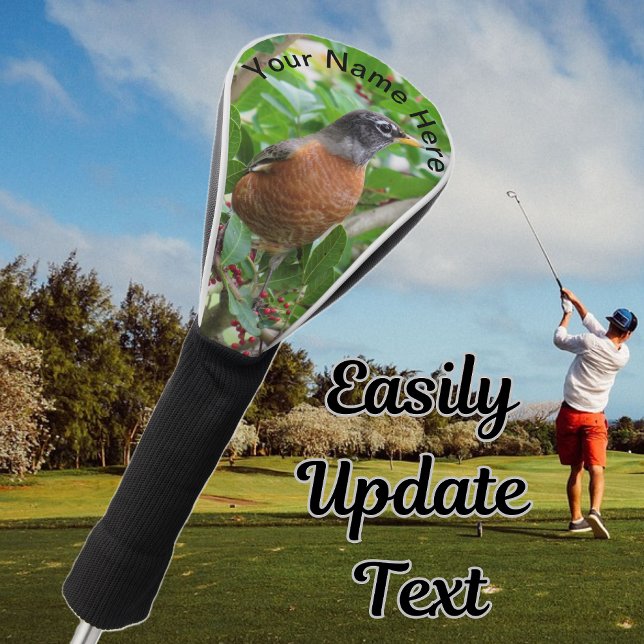 Personalised American Robin  Golf Head Cover (Creator Uploaded)