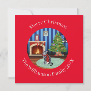 Personalised American Shorthair Kitty Cat Holiday Card