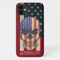 Personalised American Skull Flag