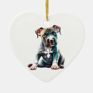 Personalised American Staffordshire Terrier Puppy Ceramic Ornament