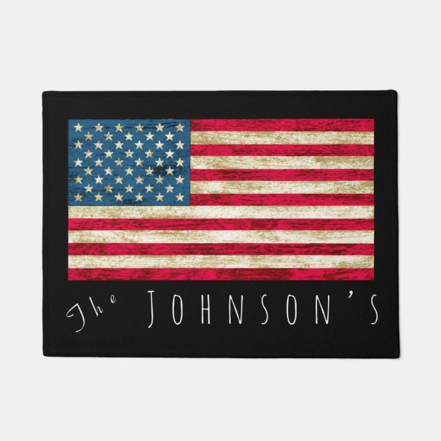 Personalised American United States Flag Door Mat (Front)