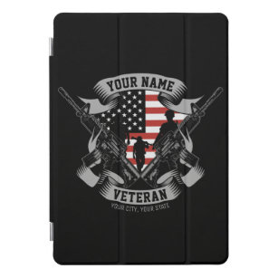 Personalised American Veteran Proud Vet USA Flag  iPad Pro Cover