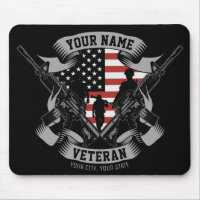 Personalised American Veteran Proud Vet USA Flag