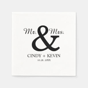 Personalised Ampersand Mr. and Mrs. Wedding Napkin