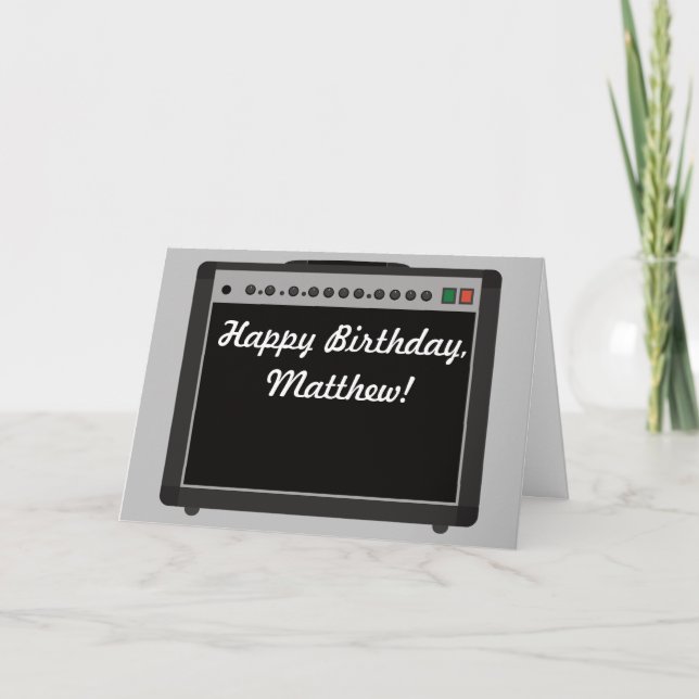 Personalised Amplifier Birthday Card for Musicians (Front)