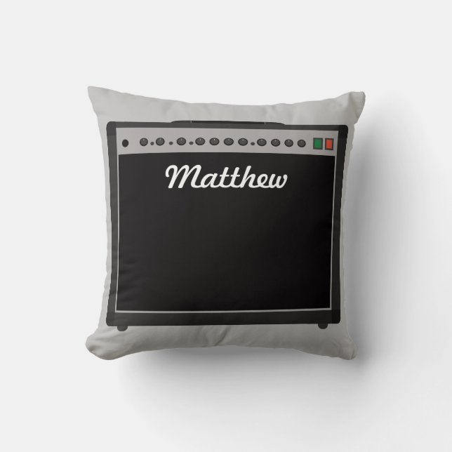 Personalised Amplifier Illustration for Musicians Cushion (Front)