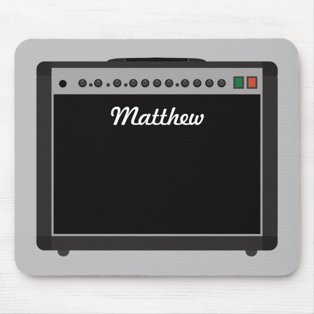 Personalised Amplifier Illustration for Musicians Mouse Pad (Front)
