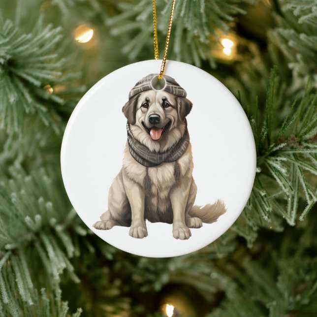 Personalised Anatolian Shepherd Dog Ceramic Ornament (Tree)