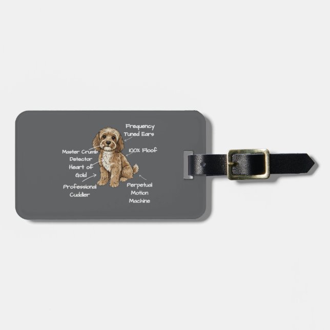 Personalised Anatomy of a Cockapoo Luggage Tag (Front Horizontal)