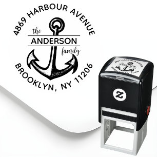 Personalised Anchor Family Return Address  Self-inking Stamp