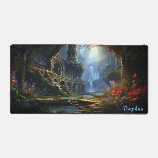 Personalised Ancient Ruins in the Forest Desk Mat  (Front)