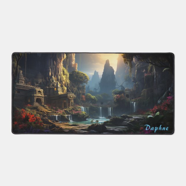 Personalised Ancient Ruins in the Forest Desk Mat  (Front)