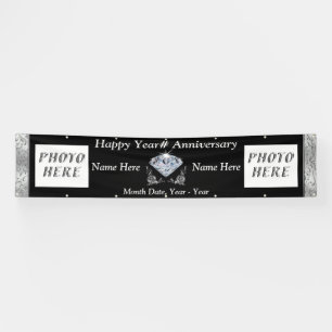 Personalised and 2 Photo Anniversary Banner COLORS