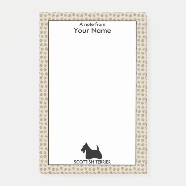 Personalised and Custom Colour Scottish Terrier Post-it Notes (Front)
