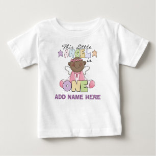 Personalised Angel Girl 1st Birthday Tshirt