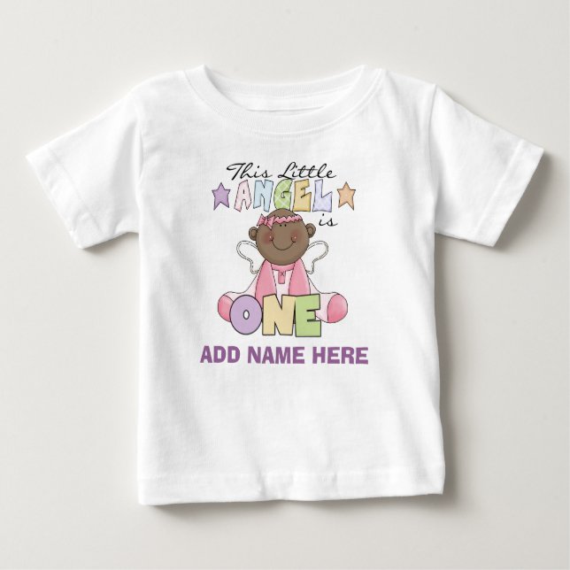 Personalised Angel Girl 1st Birthday Tshirt (Front)
