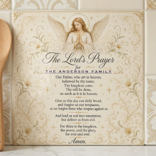 Personalised Angel Lord’s Prayer Family Name Ceramic Tile