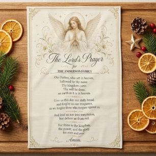 Personalised Angel Lord’s Prayer Family Tea Towel