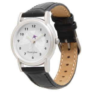 Personalised Angel Wings Cross Design Watch