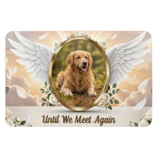 Personalised Angel Wings Pet Memorial Portrait Magnet