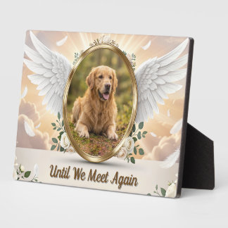 Personalised Angel Wings Pet Memorial Portrait Plaque