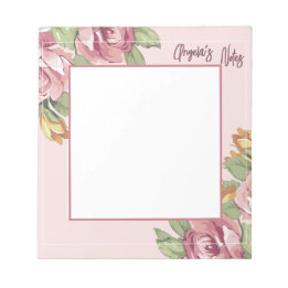 Personalised Angela's Notes Flowery Romantic