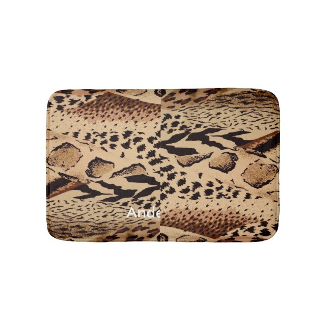 Personalised animal pattern design print texture bath mat (Front)