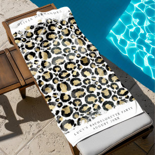 Personalised Animal Print Beach Towel