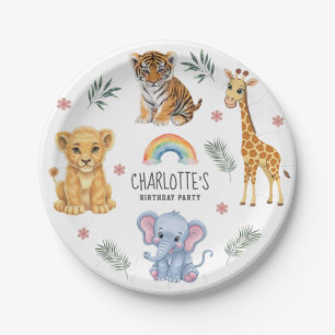 Personalised animals Elephant Lion Tiger Girafe Paper Plate