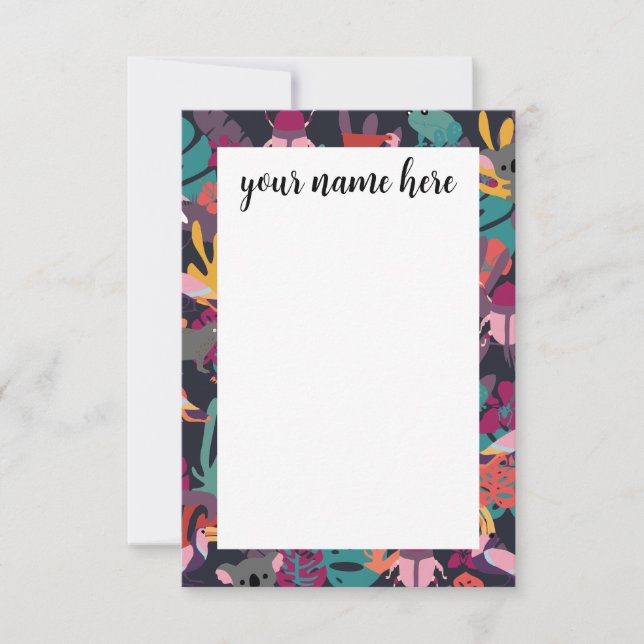 Personalised Animals Notecards (Front)