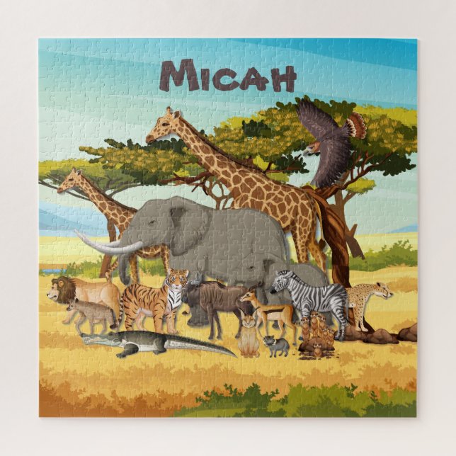 Personalised Animals of Africa Jigsaw Puzzle (Vertical)