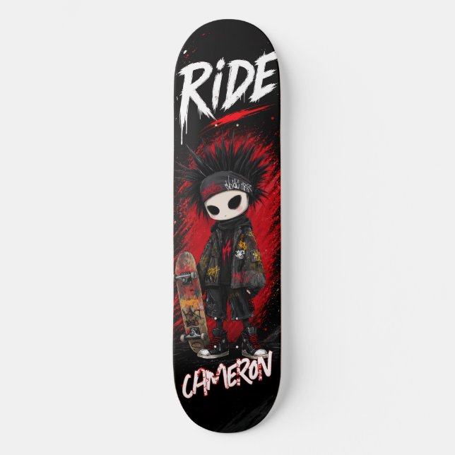 Personalised Anime Emo Graffiti Urban Skateboard  (Front)