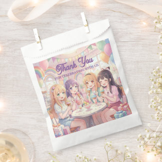 Personalised Anime Girl's Ice Cream Birthday Party Favour Bag
