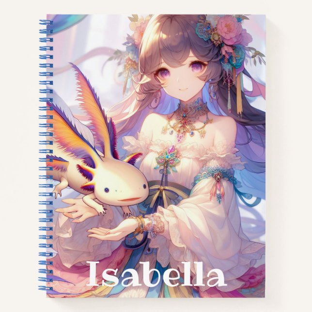 Personalised Anime Girls Sketchbook Notebook (Front)