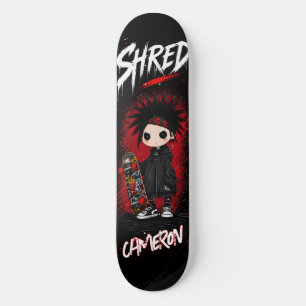 Personalised Anime Japanese  Emo Red and Black  Skateboard