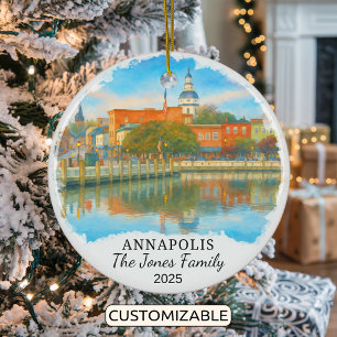 Personalised Annapolis Ornament, Maryland Ceramic Ornament