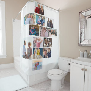 Personalised Anniversary 13 Photo Collage  Shower Curtain